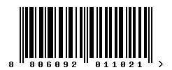 EAN barcode number 8806092011021