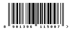 EAN barcode number 8901396115007