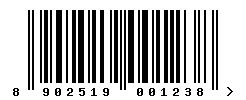 EAN barcode number 8902519001238
