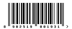 EAN barcode number 8902519001931