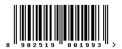 EAN barcode number 8902519001993