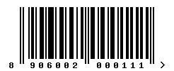 EAN barcode number 8906002000111