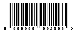 upc 8999999002503 barcode image