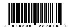 EAN barcode number 9005800222875