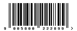 EAN barcode number 9005800222899