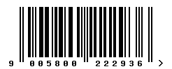 EAN barcode number 9005800222936