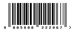upc 9005800222967 barcode image