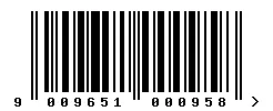 EAN barcode 9009651000958