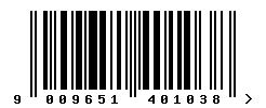 EAN barcode 9009651401038