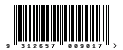 EAN barcode 9312657009017