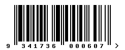 EAN barcode number 9341736000607