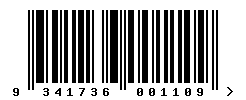 upc 9341736001109 barcode image
