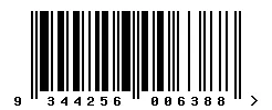 EAN barcode 9344256006388