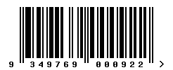 EAN barcode number 9349769000922
