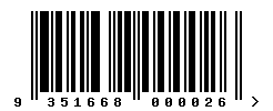 EAN barcode number 9351668000026