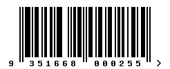 EAN barcode number 9351668000255
