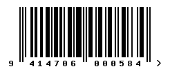 EAN barcode number 9414706000584