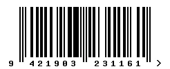 EAN barcode 9421903231161