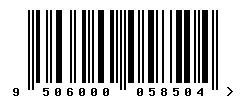 EAN barcode number 9506000058504