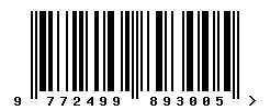 EAN barcode number 9772499893005