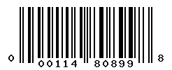 UPC barcode number 000114808998