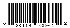 UPC barcode number 000114809612