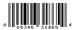 UPC barcode number 000346318654