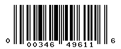 UPC barcode number 000346496116