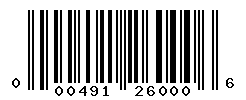 UPC barcode number 000491260006