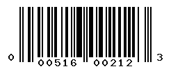 UPC barcode number 000516002123