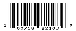 UPC barcode number 000716821036