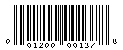 upc 001200001378 barcode image
