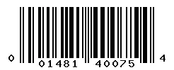 UPC barcode 001481400754