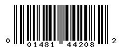 UPC barcode 001481442082