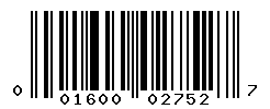 UPC barcode number 001600027527