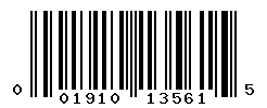 UPC barcode number 001910135615