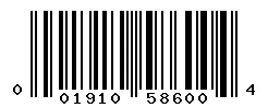 UPC barcode 001910586004