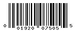 UPC barcode number 001920075055