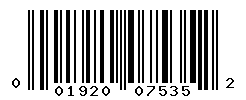 UPC barcode number 001920075352