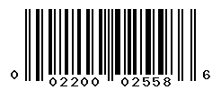 UPC barcode number 002200025586