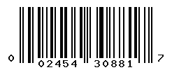 UPC barcode number 002454308817