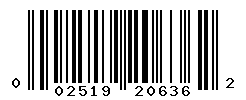 UPC barcode number 002519206362