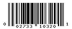 UPC barcode number 002733103201