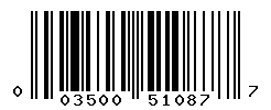 UPC barcode number 0035000510877