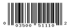 UPC barcode number 0035000511102