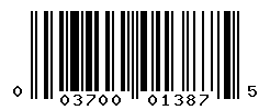 UPC barcode number 003700013875