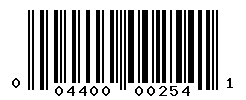 UPC barcode number 004400002541