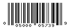 UPC barcode number 005000057399