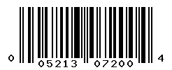 UPC barcode number 005213072004