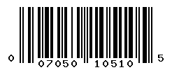 UPC barcode number 007050105105